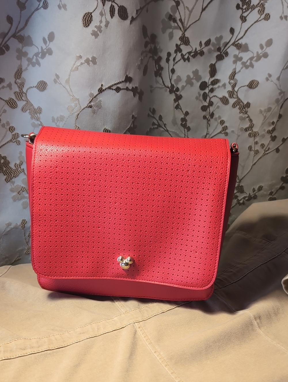 Disney Flair Mickey Mouse Icon Red Pin Crossbody Bag